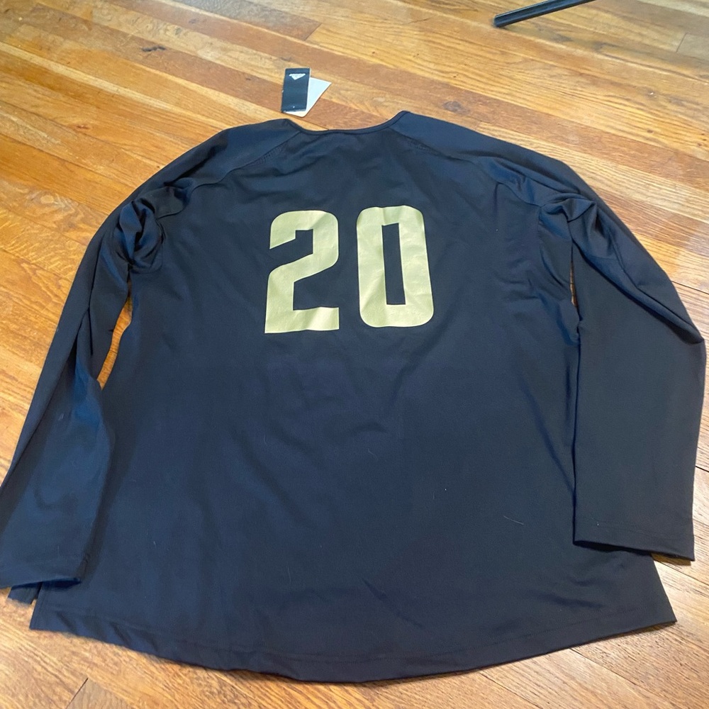 Adidas Saints 20 mens Long Sleeve Performance Tee Black Gold Size 2XL NWT - Picture 6 of 7